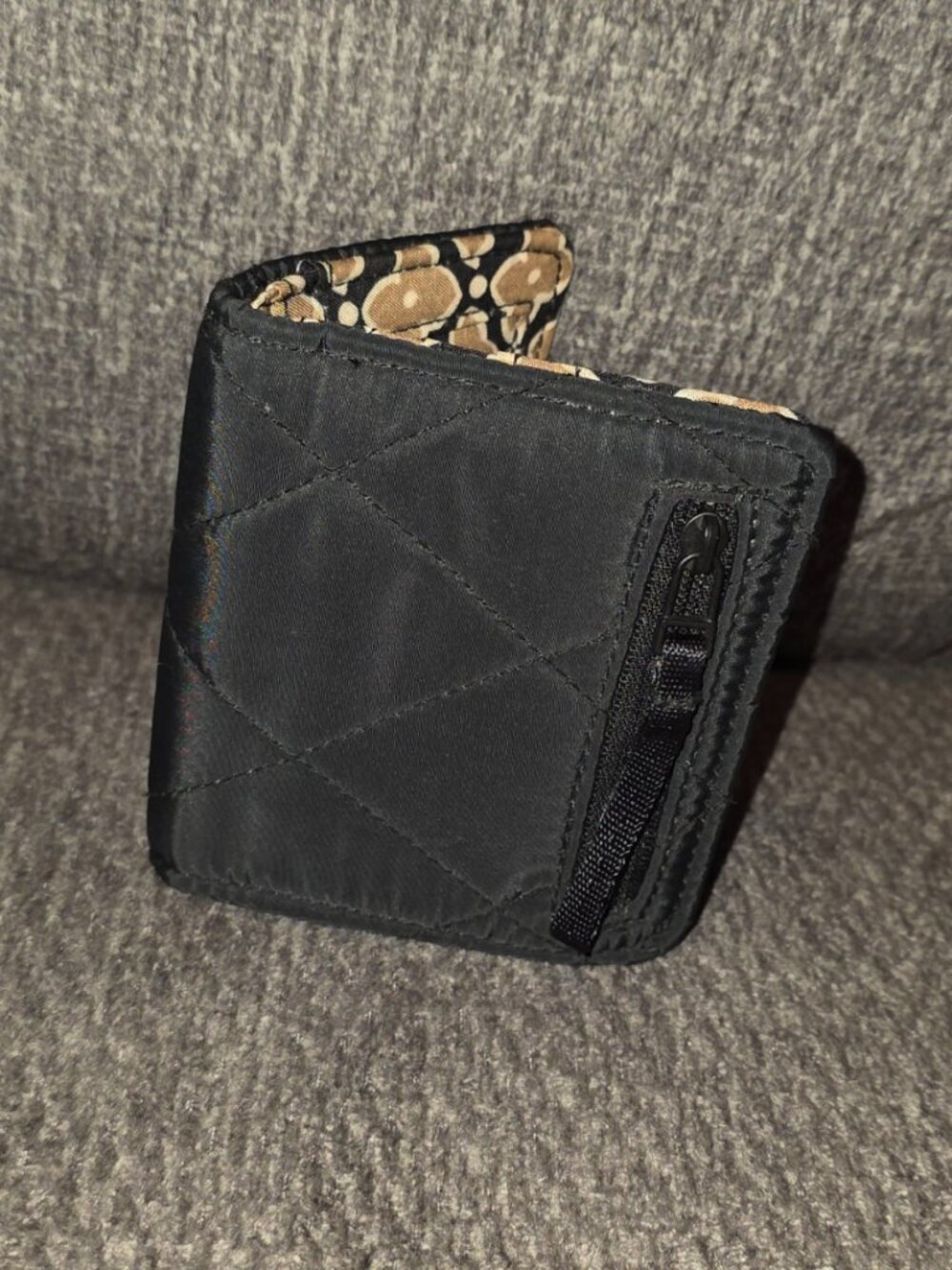 Vera Bradley Essential Small Wallet Moonless Night Black Bifold Snap Floral